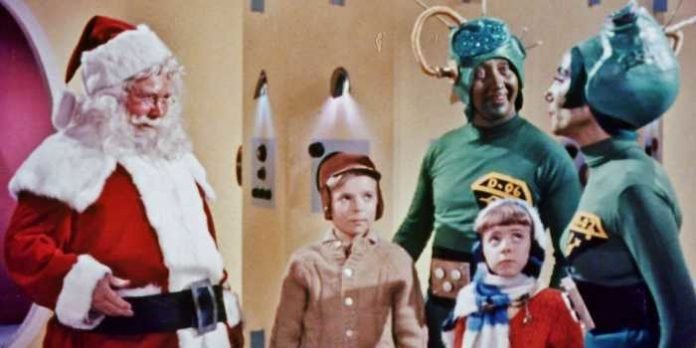 A screenshot from the 1964 film Santa Claus Conquers the Martians. Now in the public domain, Lions Den Theatre will present a more adult take on the holiday cult film.