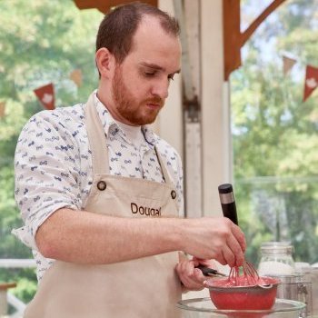 Busy in the kitchen at The Great Canadian Baking Show, Dartmouth resident Dougal Nolan moves on in the competition after completing episode three on October 31. Photo by Geoff George.