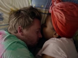 Real-life couple Taylor Olson (left) and Koumbie (right) in a screenshot from their film short I Hate You which screens as part of this year's Halifax Black Film Festival.