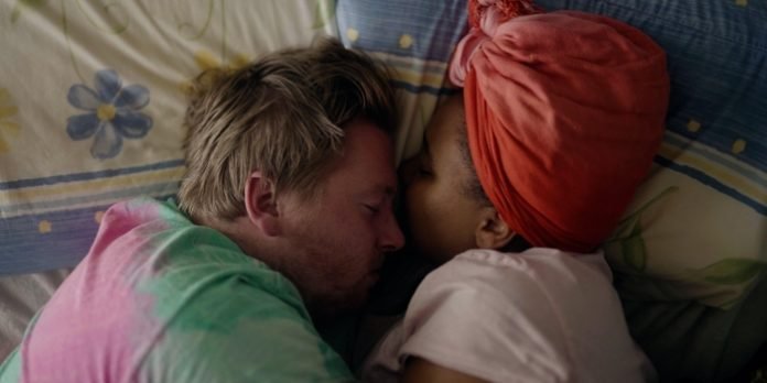 Real-life couple Taylor Olson (left) and Koumbie (right) in a screenshot from their film short I Hate You which screens as part of this year's Halifax Black Film Festival.