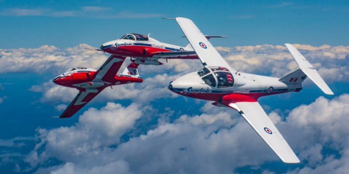 This year's Tattoo Canada Day parade will be replaced by a fly-by from the Snowbirds. Photo by Cpl Sebastian Boucher.