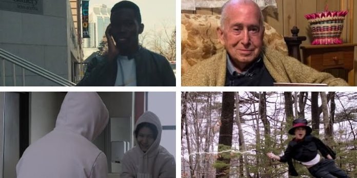 Screenshots from the 2023 FIN Kids Film Competition winning films: Mission Spaghetti Sauce, Our Story: The Indigenous Life, Familiar and Yelsew’s Magic Safe Snatch.