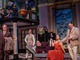 Members of the cast of the Neptune Theatre production of The Play That Goes Wrong. Photo by Stoo Metz.